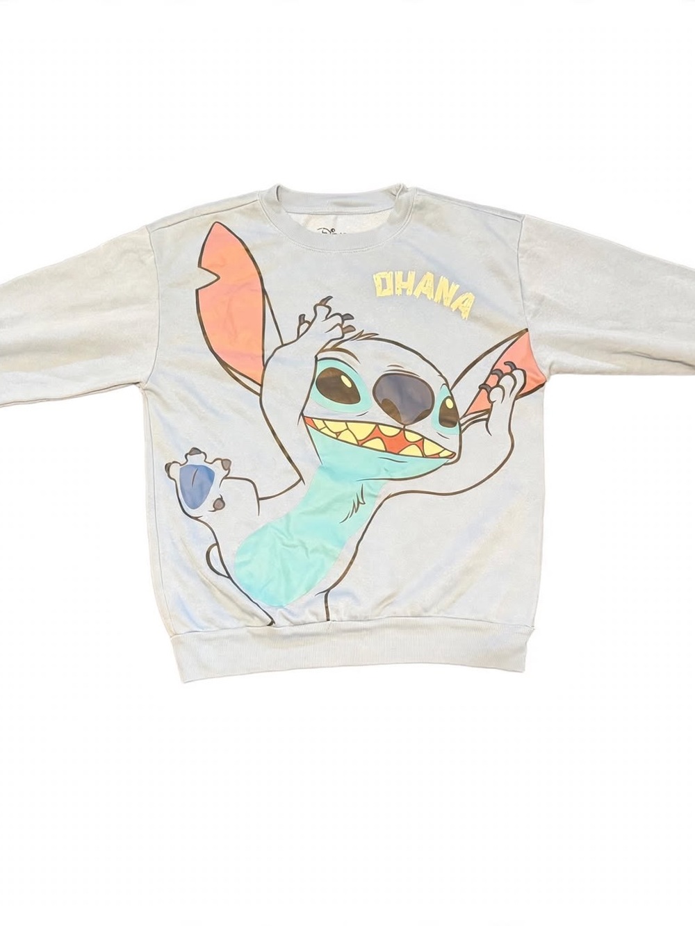 Disney Lilo & Stitch Ohana Graphic Crewneck Sweatshirt L 11-13 Washed Blue